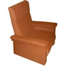 Křeslo vyrobené na míru potažené textilií Carabu 75. Velice komfortní sezení je zajištěno línou pěnou v materiálové skladbě sedáku.