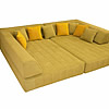 Čalouněné sofa, potažené textilií Mystic. Autorem návrhu je MIBIKO design (http://mibiko.cz/).