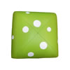Vrchní čalouněná deska ze zelené koženky k taburetu s designem houbičky.
