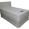 Čalouněná postel s matrací o rozměrech 120x200 cm. Kostra postele je z překližky a masivního buku. Nožky jsou vysoké 10 cm a jsou zakryté záclonkou.