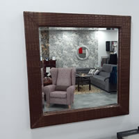 Zrcadlo s čalouněným rámem čtverec